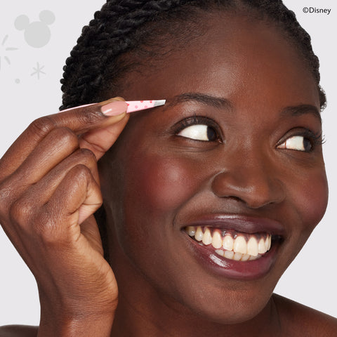 Model Using Bowtiful Brows Mini Slant Tweezer
