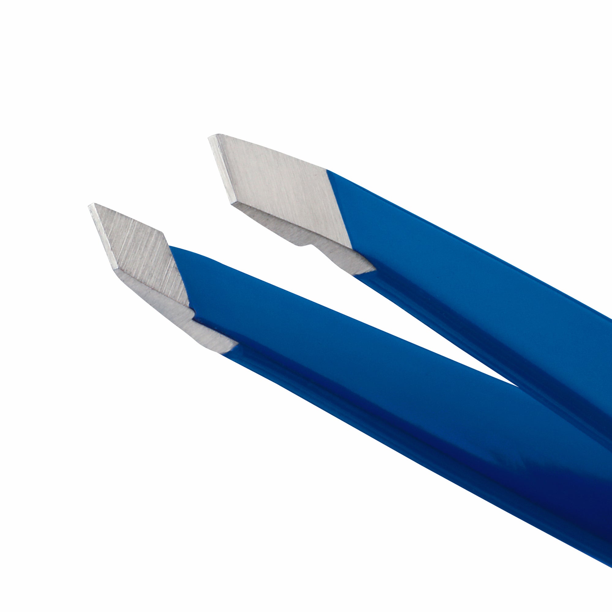 Zoomed-in shot of Mini Blue Slant Tweezer