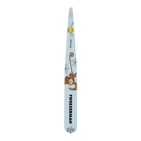 Reverse side of Disney's Jasmine Slant Tweezer, tweezer color is blue with image of Abu