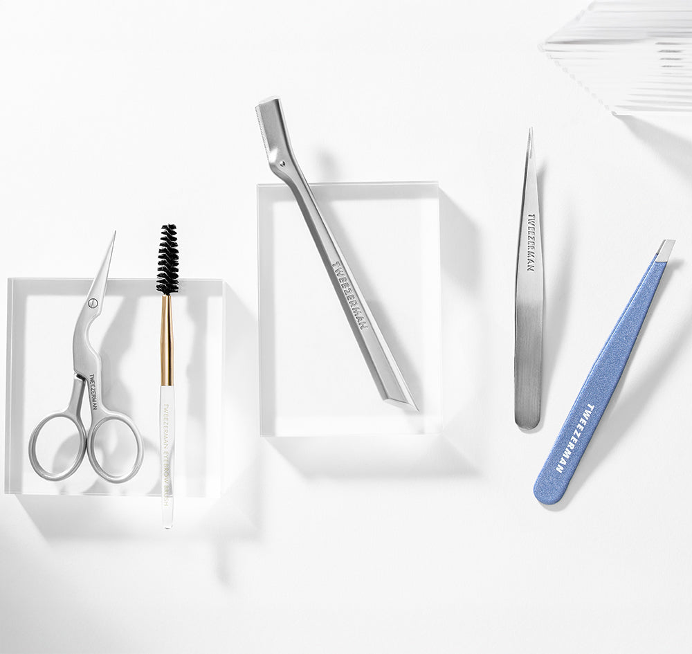 brow scissors and brow brush, Mini Brow Razor and Mini Tweezer Set
Granite Sky Slant Tweezer