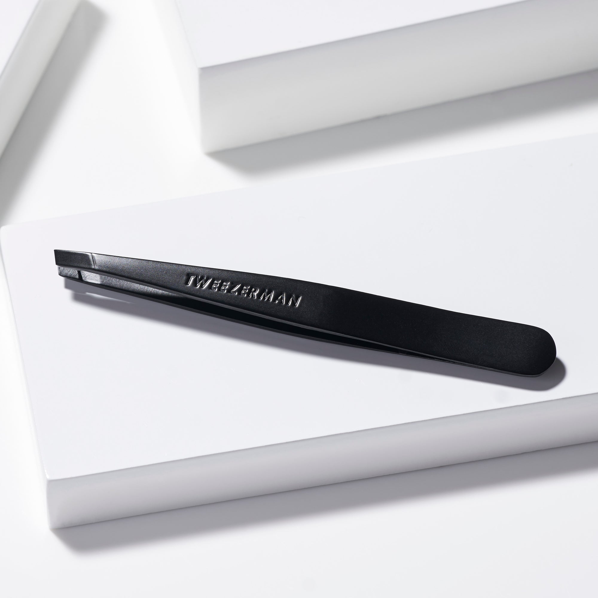 Black Matte Slant Tweezer