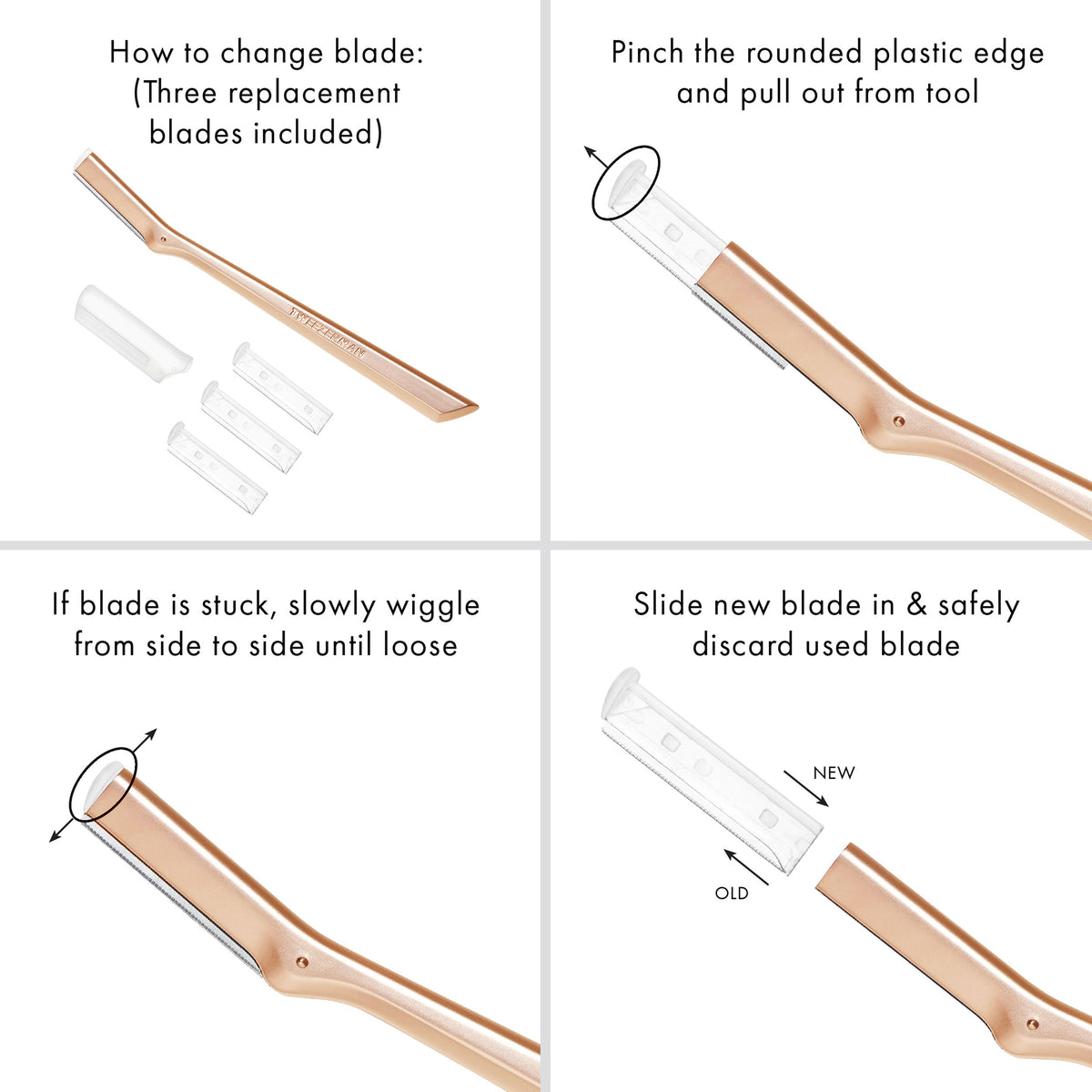 Rose Gold Facial Razor – Tweezerman