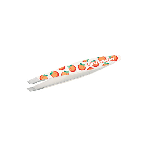 white and orange Sweet Peach print Mini Slant Tweezer