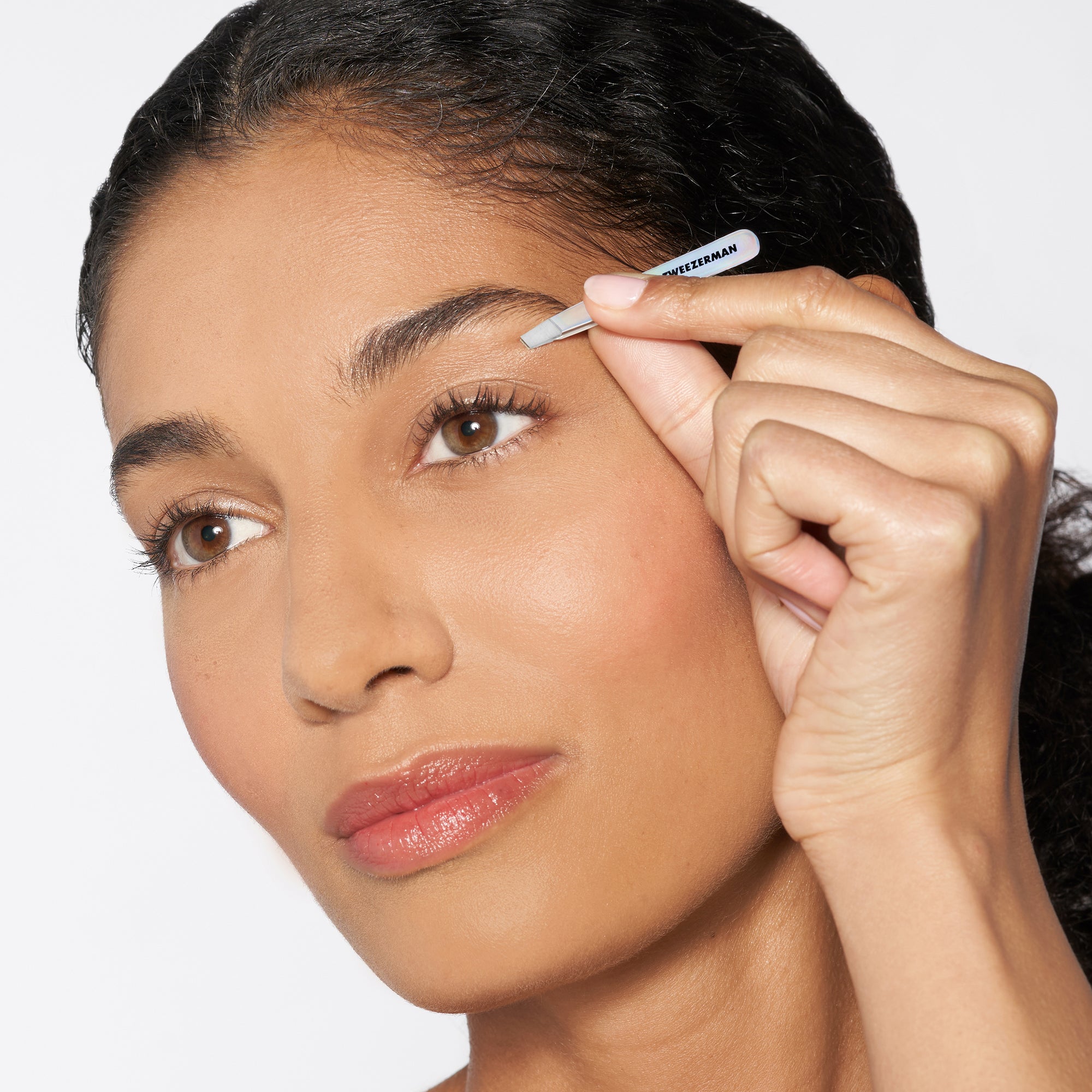 Model using Winter Frost Micro Mini Slant Tweezer
