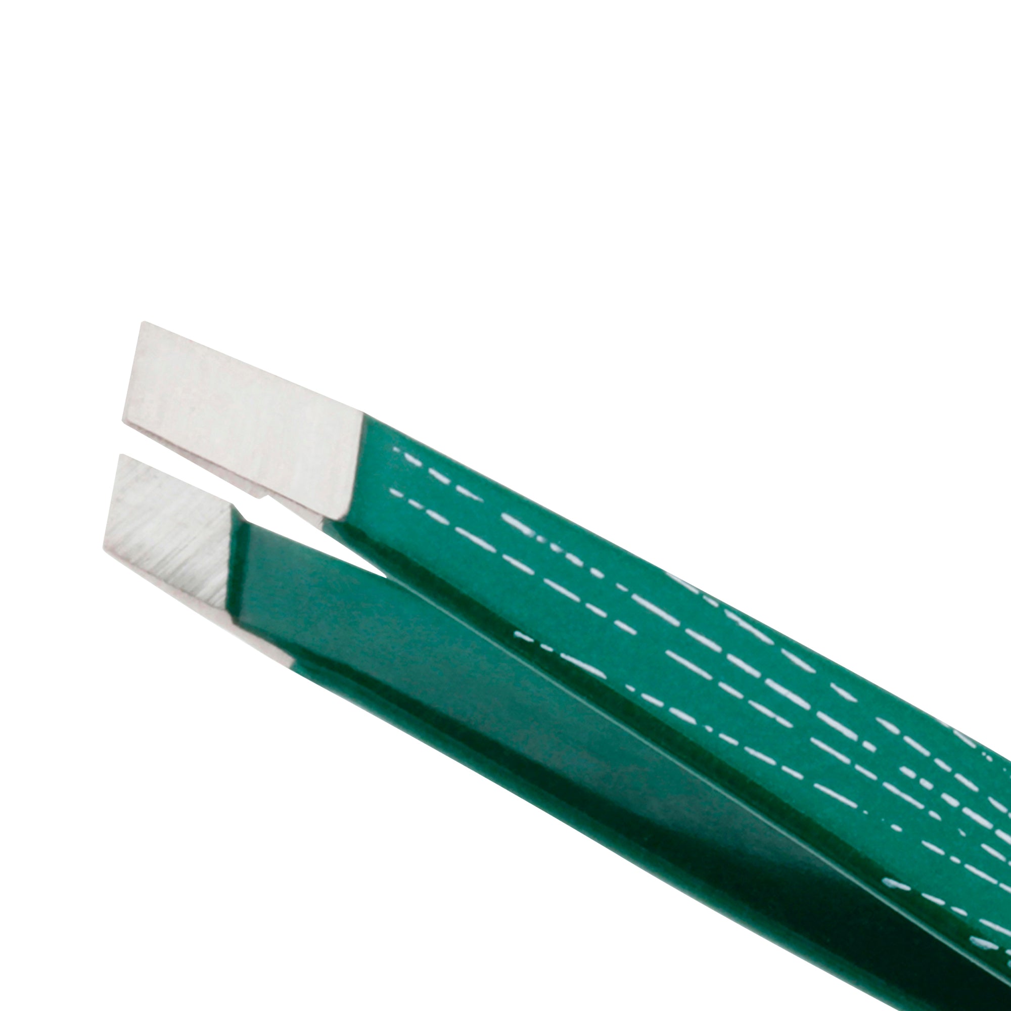 Stainless Steel tips of Micro Mini Slant Tweezer Emerald Green