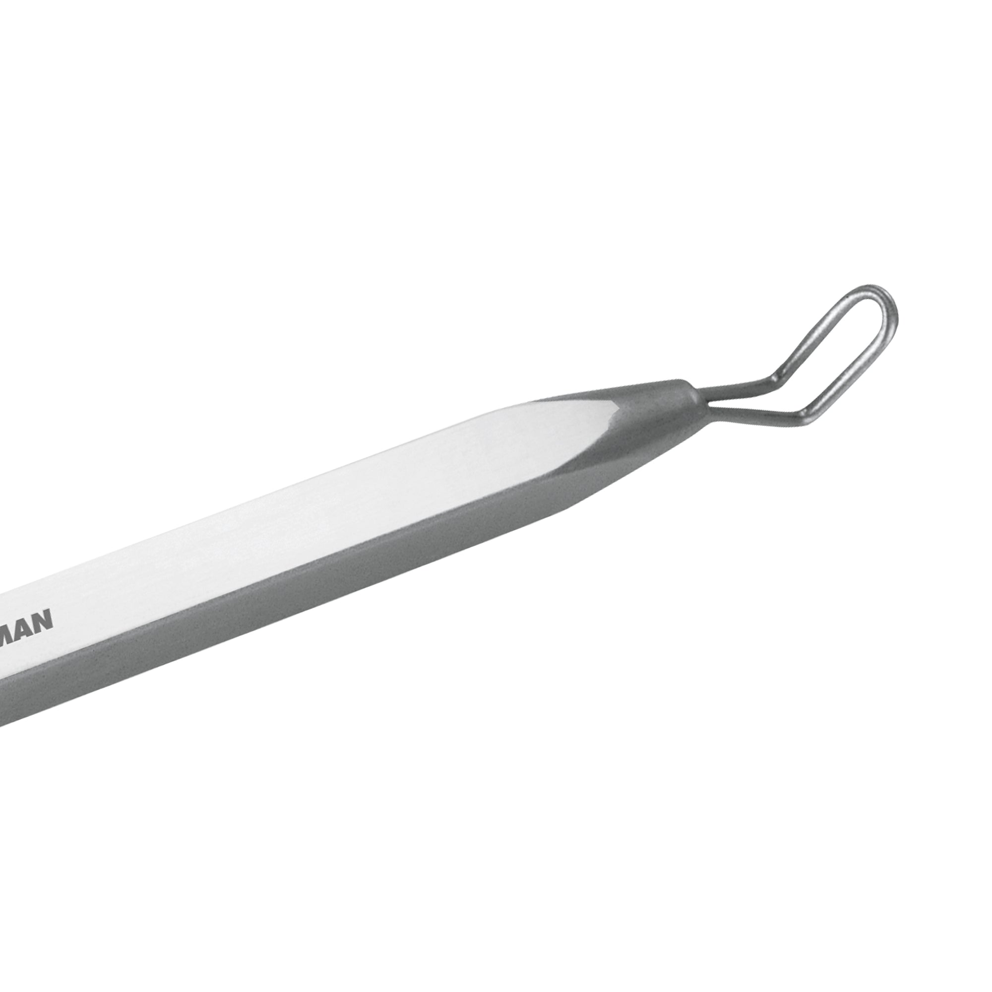 Smaller, angled end of whitehead and blackhead remover