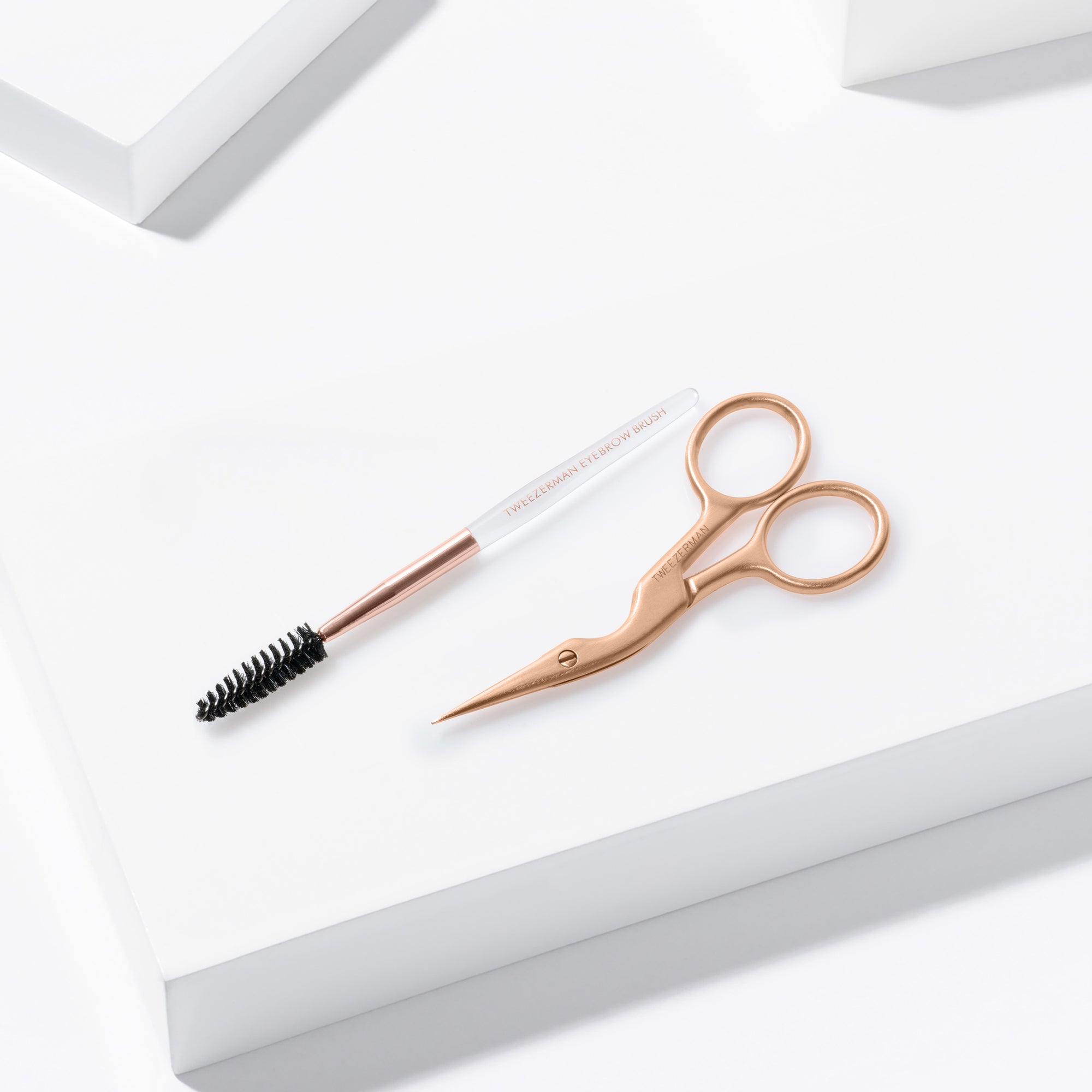 Rose Gold Brow Shaping Scissors and Brush