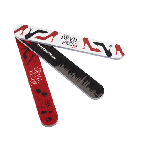 The Devil Wears Prada 2 Nail File Set including 3 nail files with Devil Wears Prada 2 Design on each nail file a white background