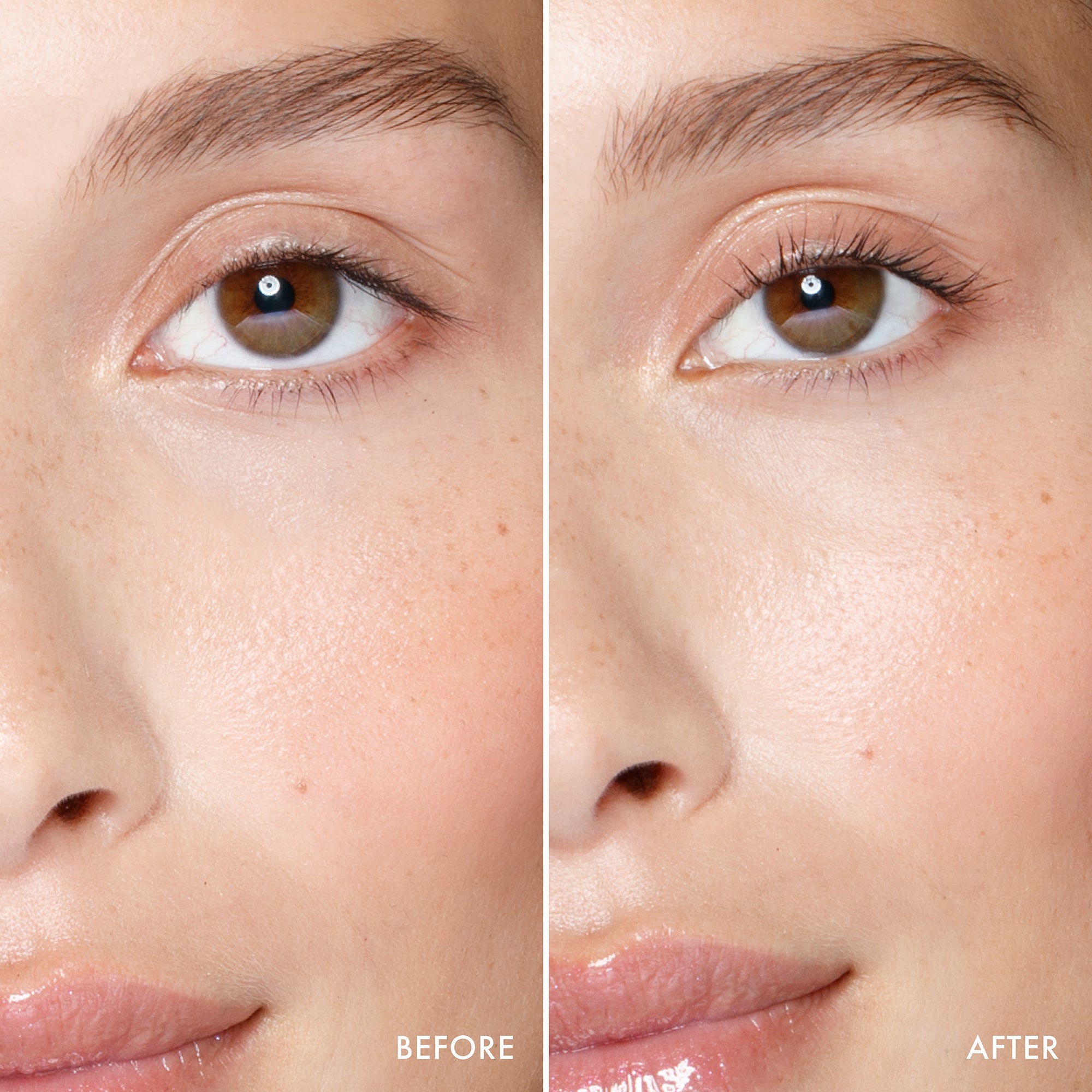 Model's face Before and After
