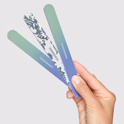 Model holding Paisley Nail Files 3 Pack