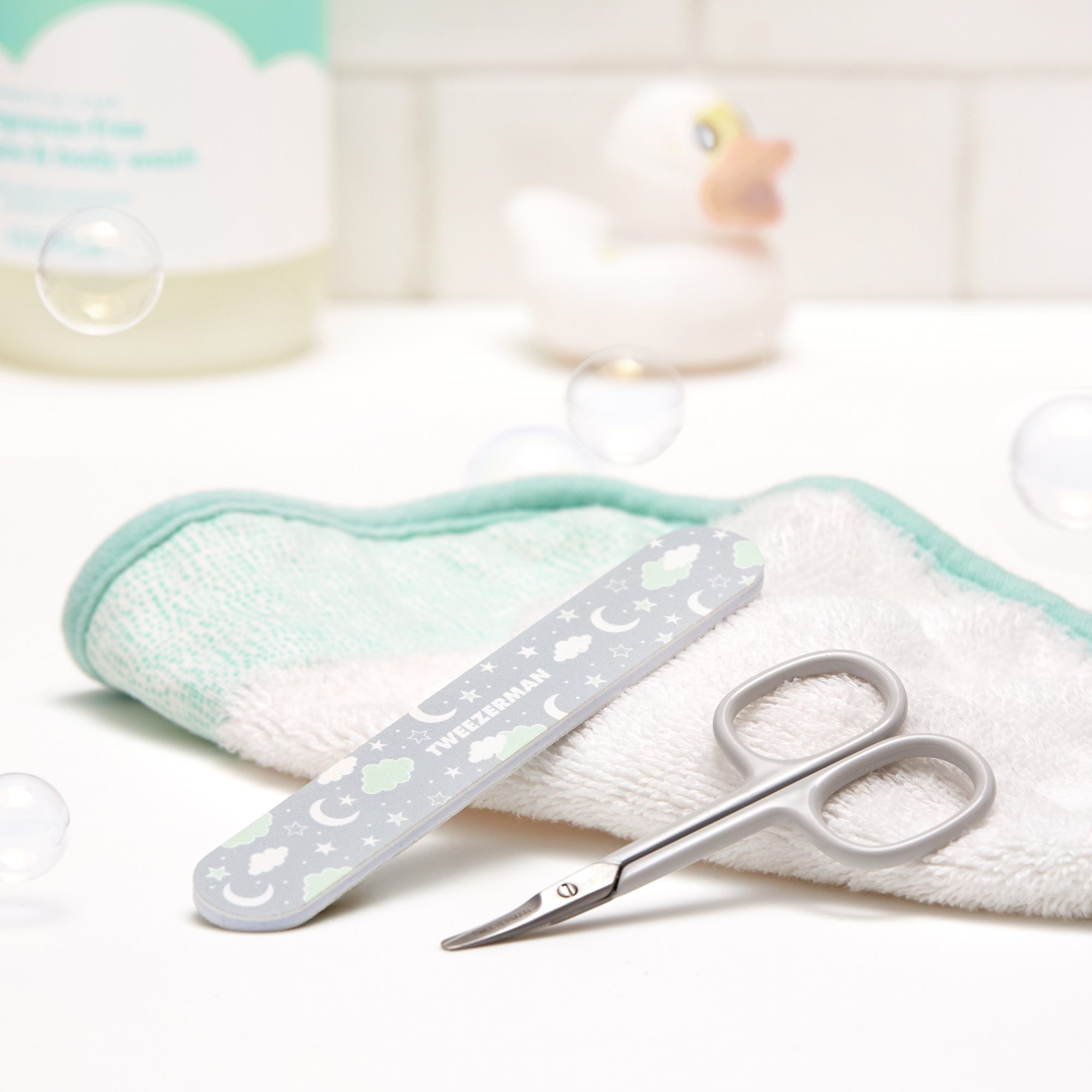 Green Baby nail scissors with file