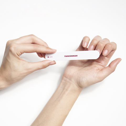 Model using Limited Edition Merry Berry nail buffer