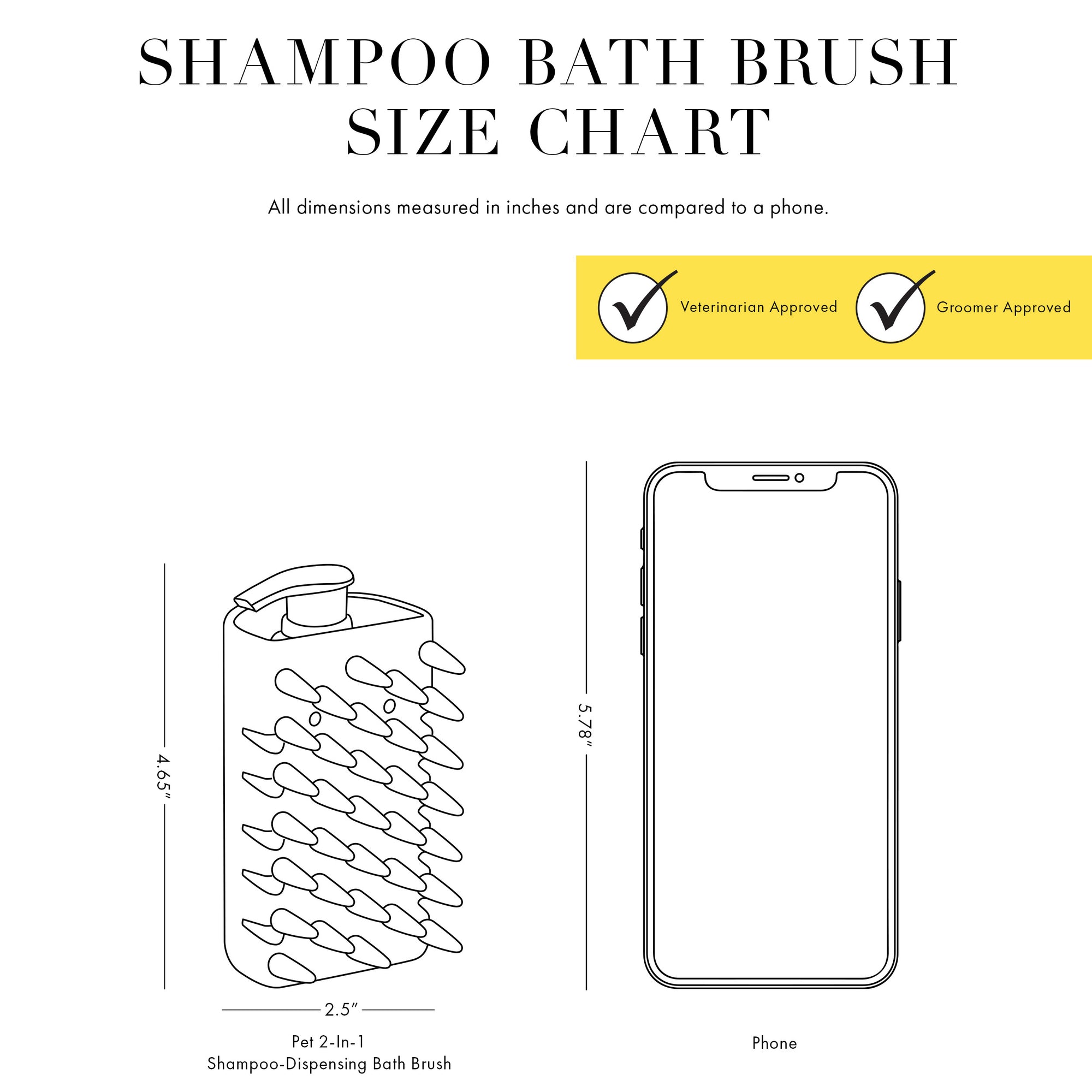 Shampoo Bath Brush 4.65&quot; height 2.5&quot; width 