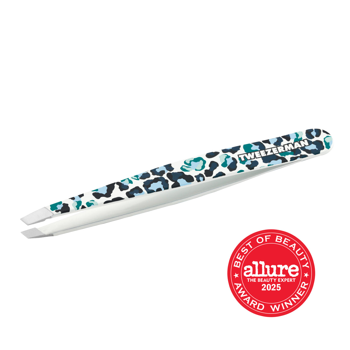 Stainless Steel Blue Leopard Slant Tweezer