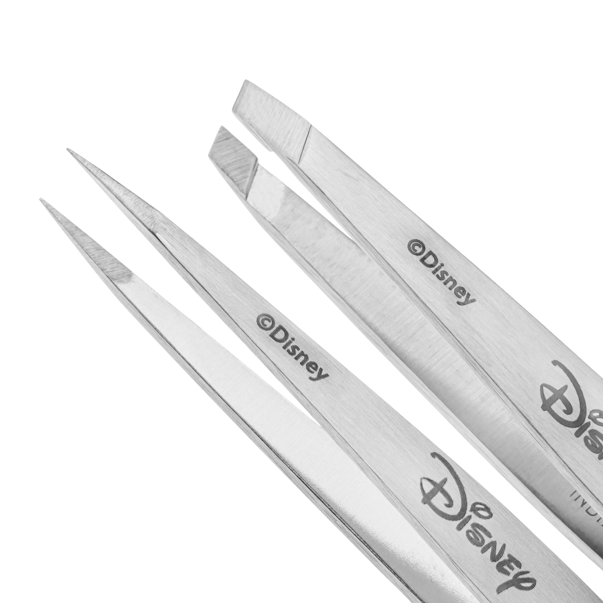 Stainless steel tips of petite set with red writing with Mickey and Minnie Mouse