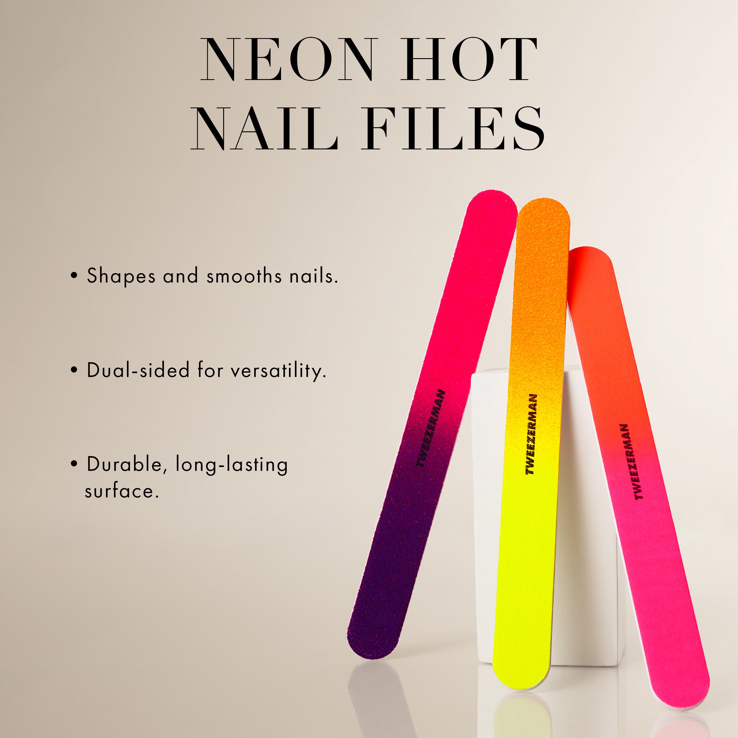 Neon Hot Nail Files 3 Pack | 3467-R – Tweezerman