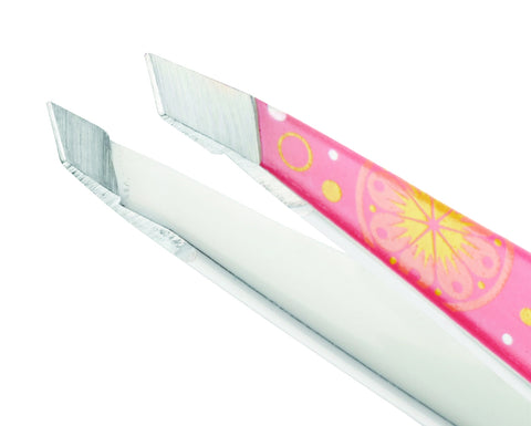Stainless Steel Tips of Pink Lemonade Mini Slant Tweezer