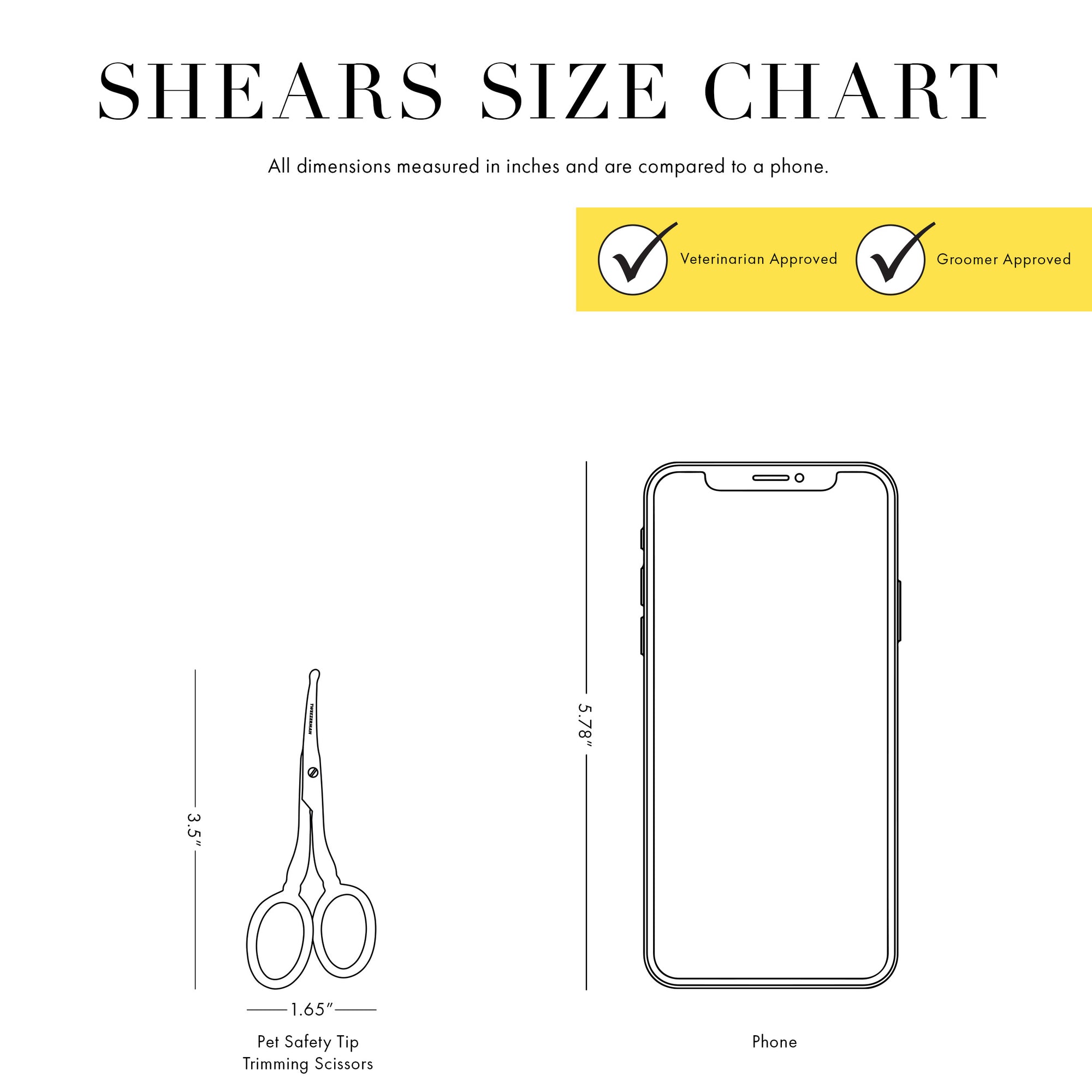 shears are 3.5&quot; tall and 1.65&quot; wide