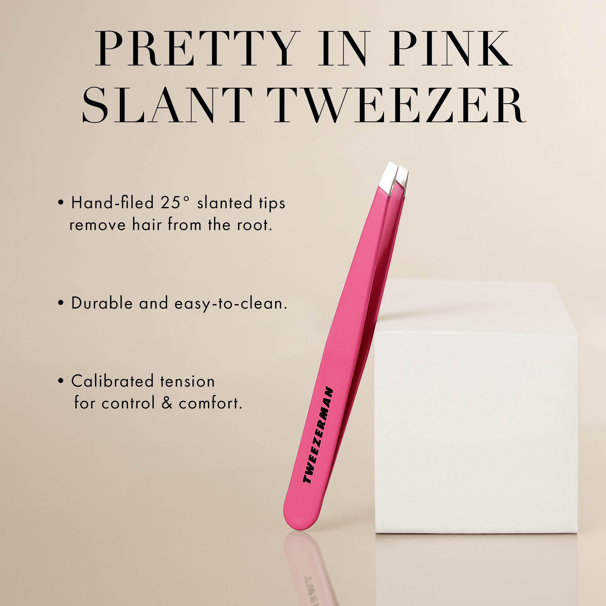 イマン　トレー　パンジーピンク Slant Tweezer | Tweezerman