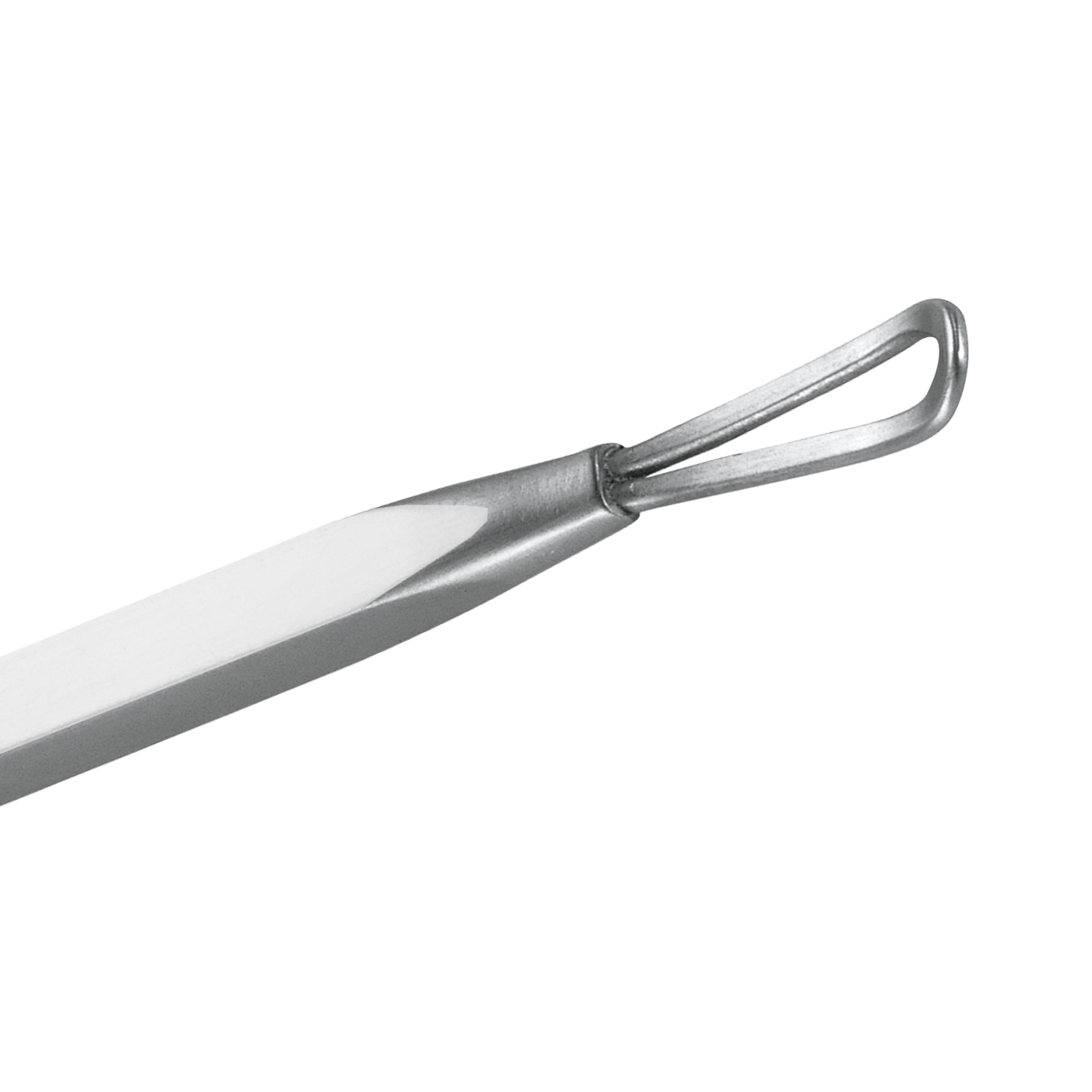 Long, flat loop of whitehead and blackhead remover